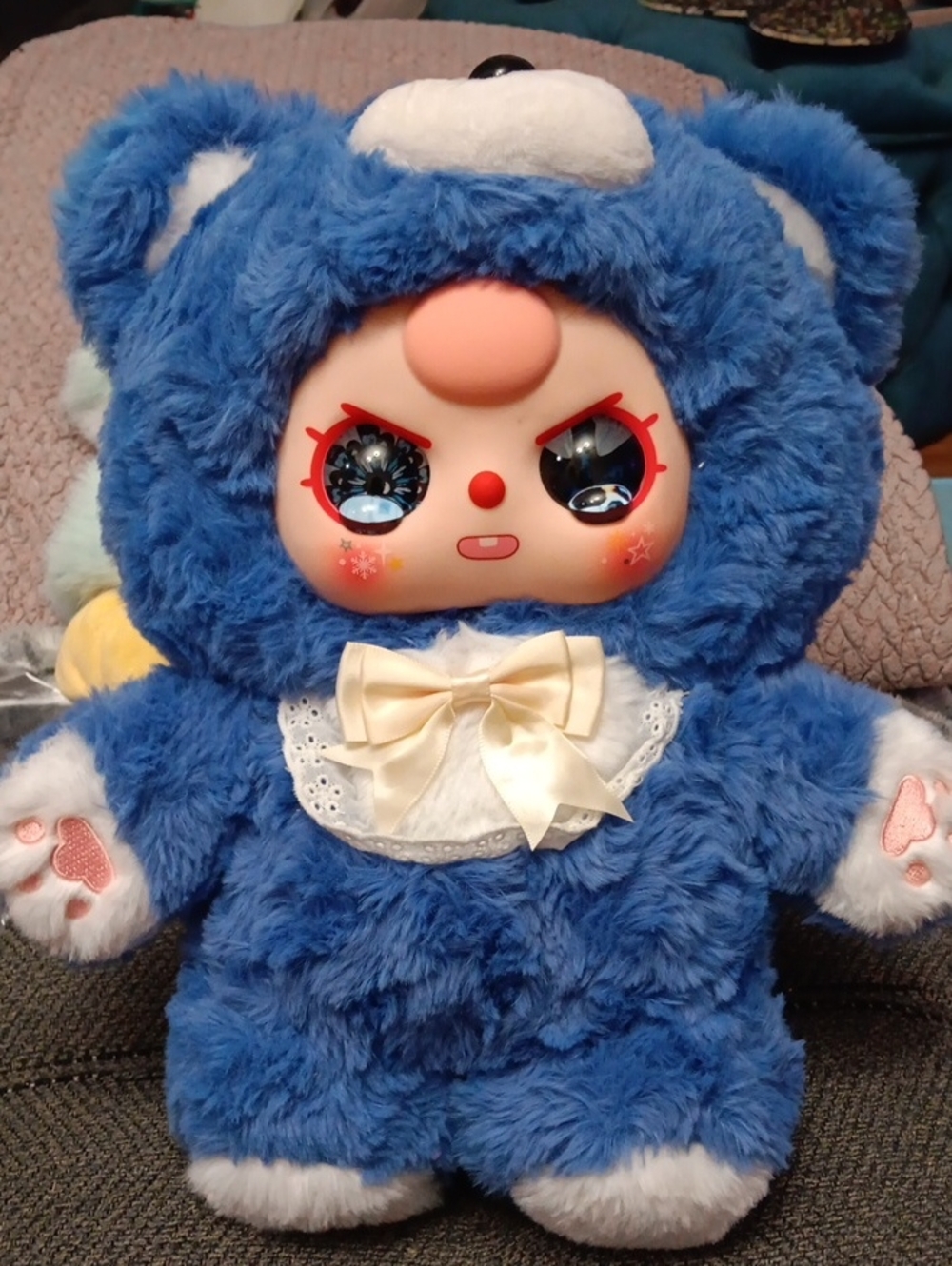 Baby Three 400% V4 Sweetir Baby (Blue Bear )With Custom Face Plate